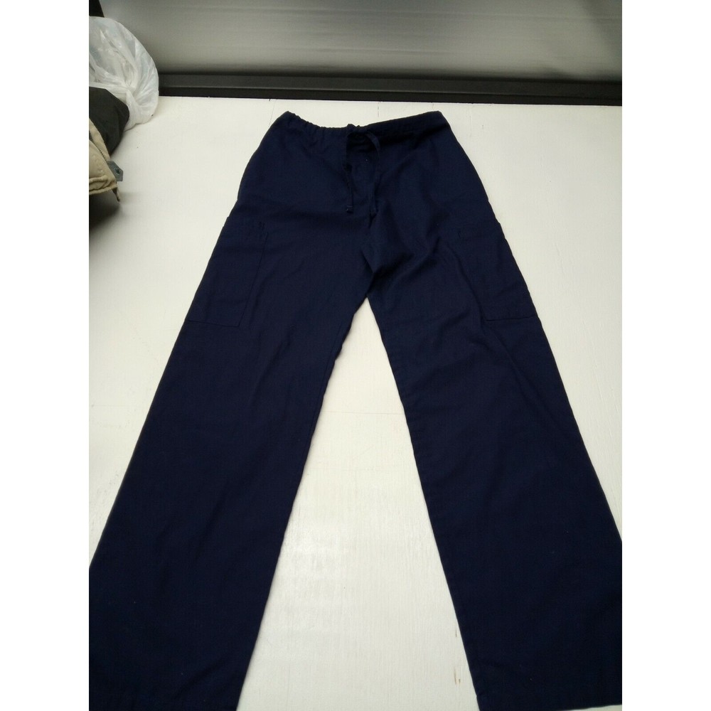 WS Uniform Dark Navy Blue Scrub Pants Size Small Drawstring And Elastic Waist